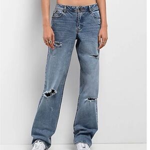 Apple Bottoms Light Blue Distressed Straight Leg Jeans